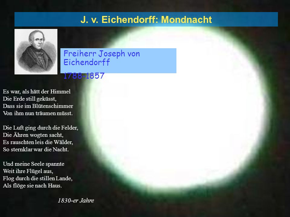 J V Eichendorff Mondnacht Ppt Herunterladen