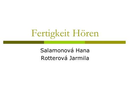 Salamonová Hana Rotterová Jarmila