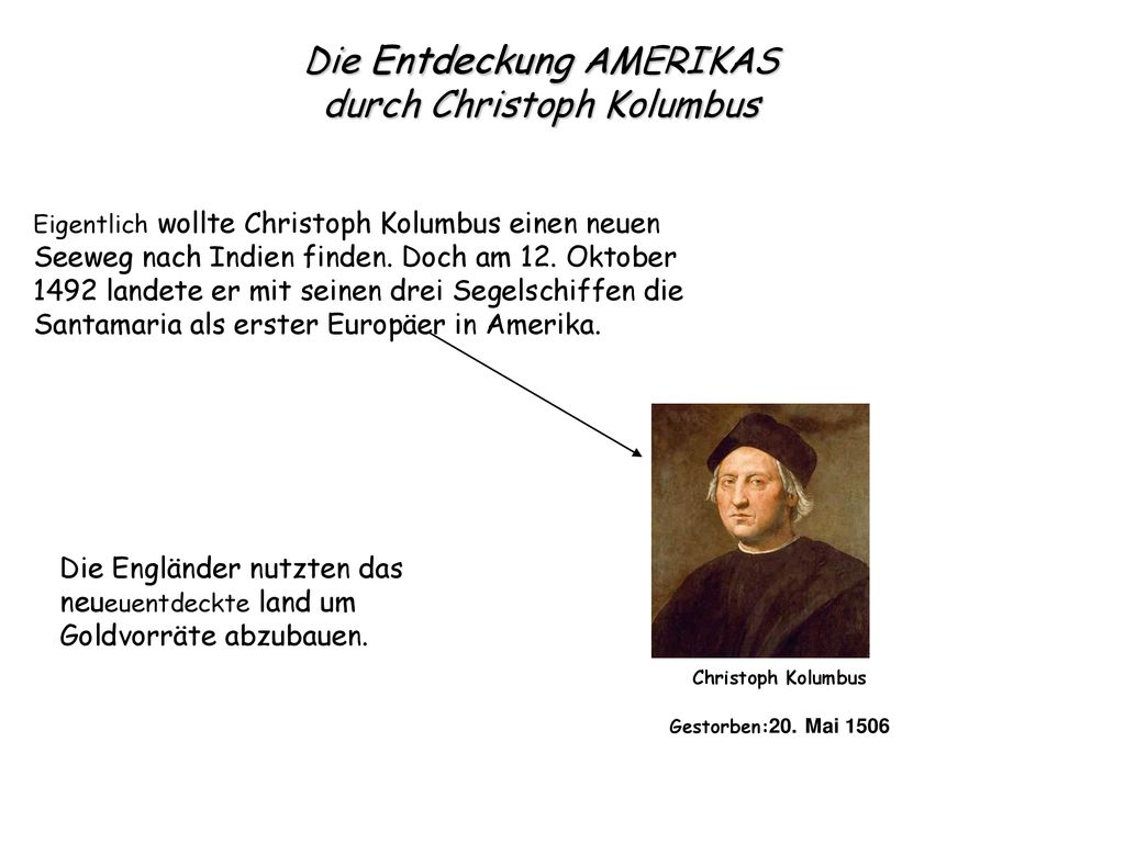 Die Entdeckung Amerikas Durch Christoph Kolumbus Ppt Herunterladen