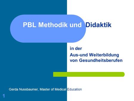 PBL Methodik und Didaktik