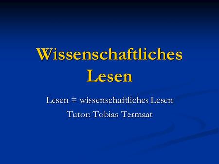 Wissenschaftliches Lesen