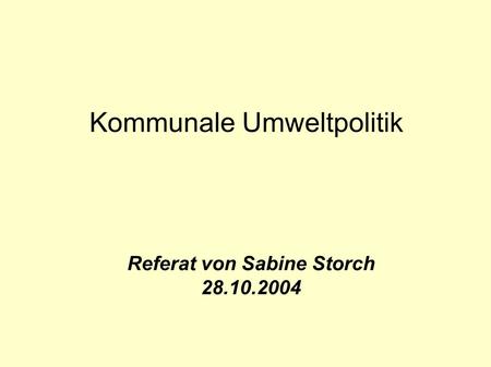 Kommunale Umweltpolitik