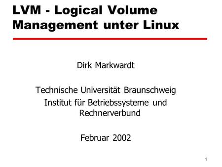 LVM - Logical Volume Management unter Linux