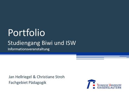 Portfolio Studiengang Biwi und ISW Informationsveranstaltung