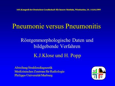 Pneumonie versus Pneumonitis