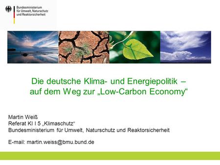 Martin Weiß Referat KI I 5 „Klimaschutz“