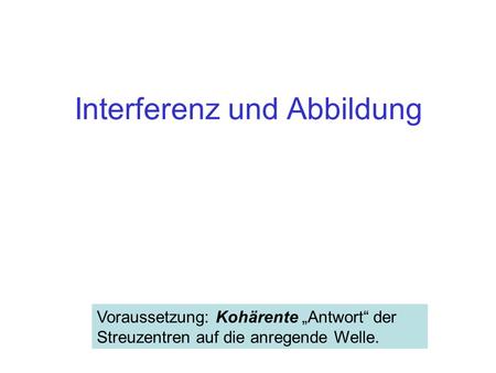 Interferenz und Abbildung