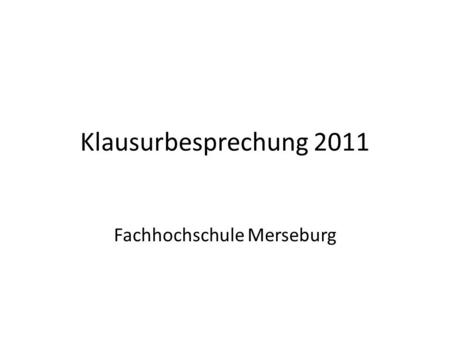 Fachhochschule Merseburg