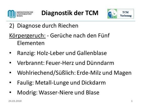 Diagnostik der TCM Diagnose durch Riechen