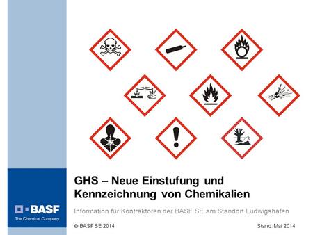 GHS – Neue Einstufung und Kennzeichnung von Chemikalien