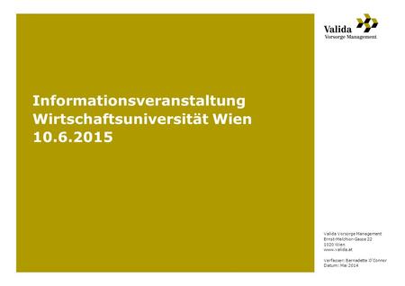 Informationsveranstaltung Wirtschaftsuniversität Wien
