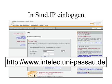 In Stud.IP einloggen