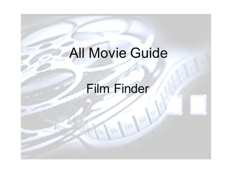 ALL MOVIE GUIDE Film Finder All Movie Guide Film Finder.