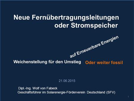 Geschäftsführer im Solarenergie-Förderverein Deutschland (SFV)