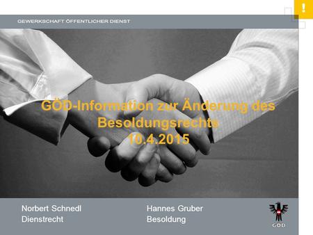 GÖD-Information zur Änderung des Besoldungsrechts