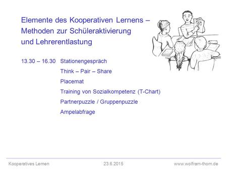 13.30 – 16.30 Stationengespräch Think – Pair – Share Placemat