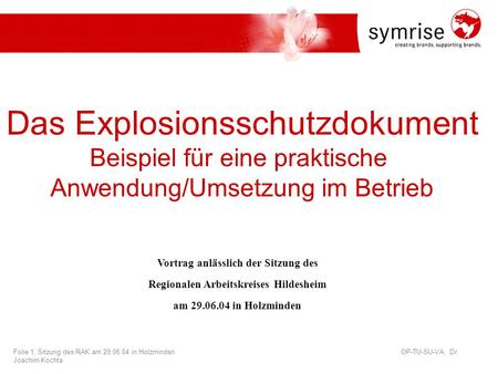 Das Explosionsschutzdokument