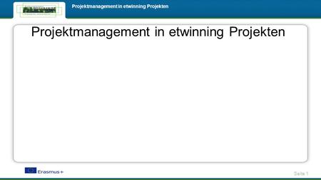 Projektmanagement in etwinning Projekten