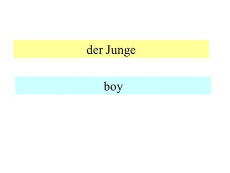 der Junge boy er he haben to have auch also alt -- neu old -- new.