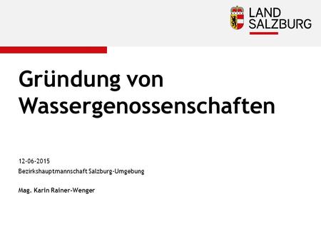 Gründung von Wassergenossenschaften