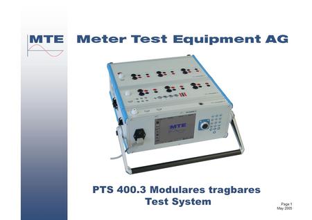 PTS Modulares tragbares Test System