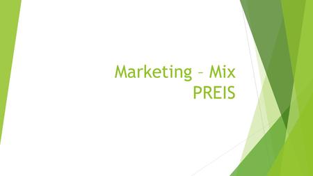 Marketing – Mix PREIS.