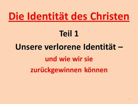Die Identität des Christen