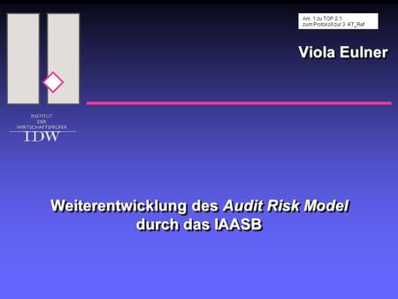 Weiterentwicklung des Audit Risk Model durch das IAASB