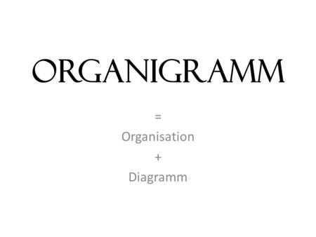 = Organisation + Diagramm