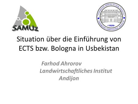 Situation über die Einführung von ECTS bzw. Bologna in Usbekistan