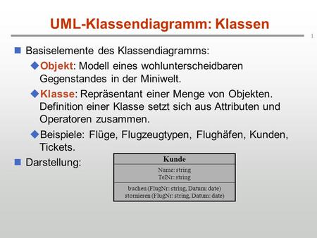UML-Klassendiagramm: Klassen