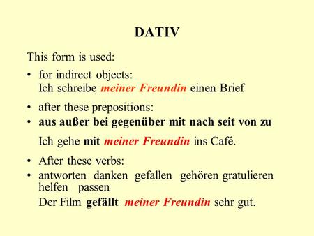 Der Film gefällt meiner Freundin sehr gut.