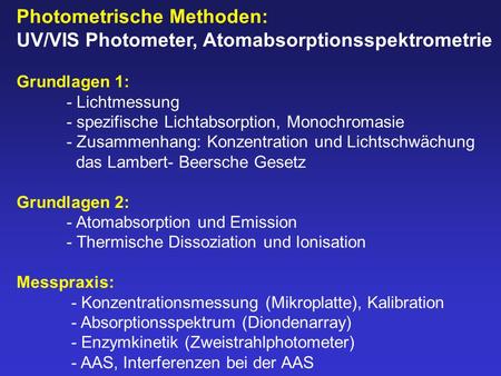 Photometrische Methoden: