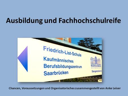 Ausbildung und Fachhochschulreife