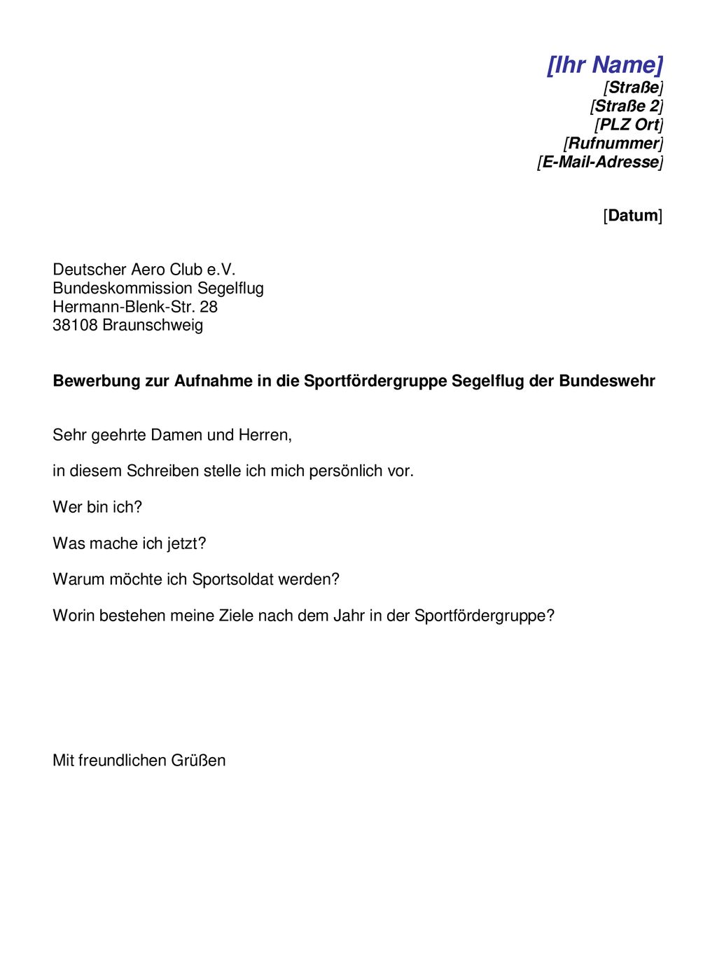 Zur Einberufung In Die Sportfordergruppe Der Bundeswehr Ppt Herunterladen