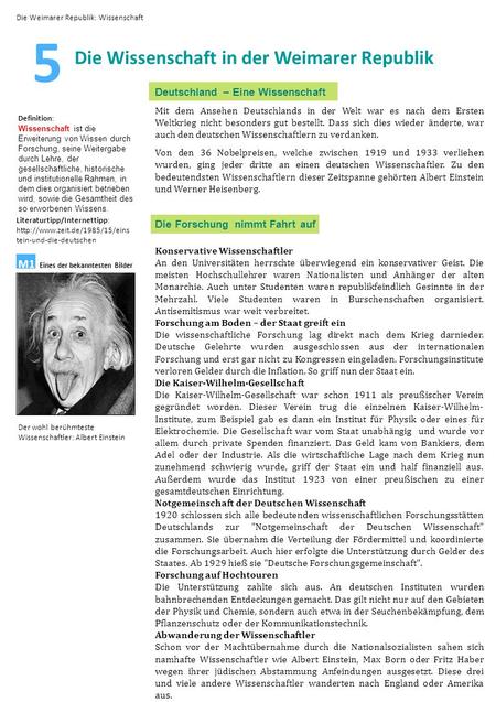 5 Die Wissenschaft in der Weimarer Republik Deutschland – Eine Wissenschaft Mit dem Ansehen Deutschlands in der Welt war es nach dem Ersten Weltkrieg nicht.
