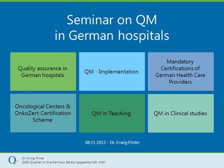 Seminar on QM in German hospitals