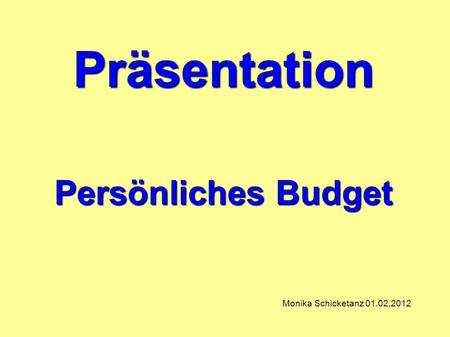 Präsentation Persönliches Budget