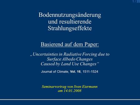 Bodennutzungsänderung und resultierende Strahlungseffekte