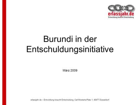 Burundi in der Entschuldungsinitiative