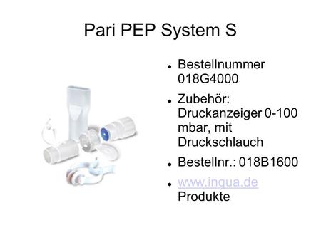 Pari PEP System S Bestellnummer 018G4000