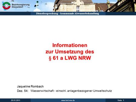 Informationen zur Umsetzung des § 61 a LWG NRW