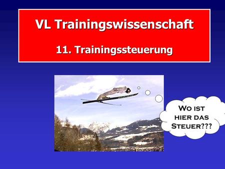 VL Trainingswissenschaft 11. Trainingssteuerung