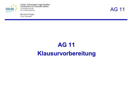 AG 11 Klausurvorbereitung