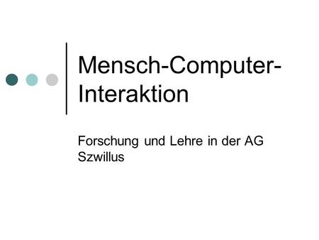 Mensch-Computer-Interaktion
