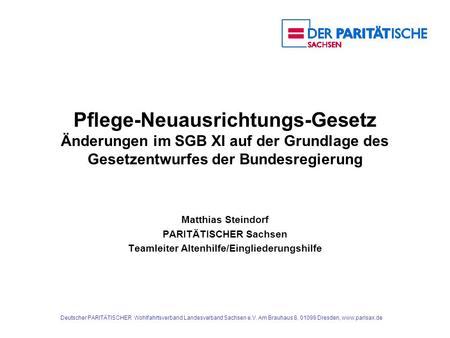 PARITÄTISCHER Sachsen Teamleiter Altenhilfe/Eingliederungshilfe