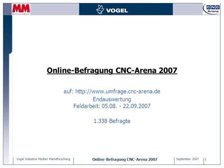 Online-Befragung CNC-Arena 2007