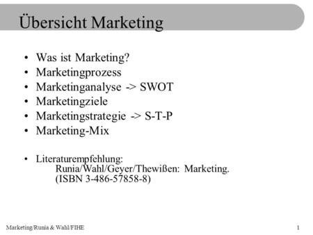 Marketing/Runia & Wahl/FIHE