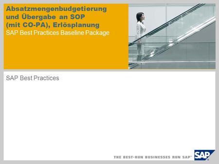 Absatzmengenbudgetierung und Übergabe an SOP (mit CO-PA), Erlösplanung SAP Best Practices Baseline Package SAP Best Practices.
