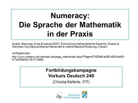 Numeracy: Die Sprache der Mathematik in der Praxis